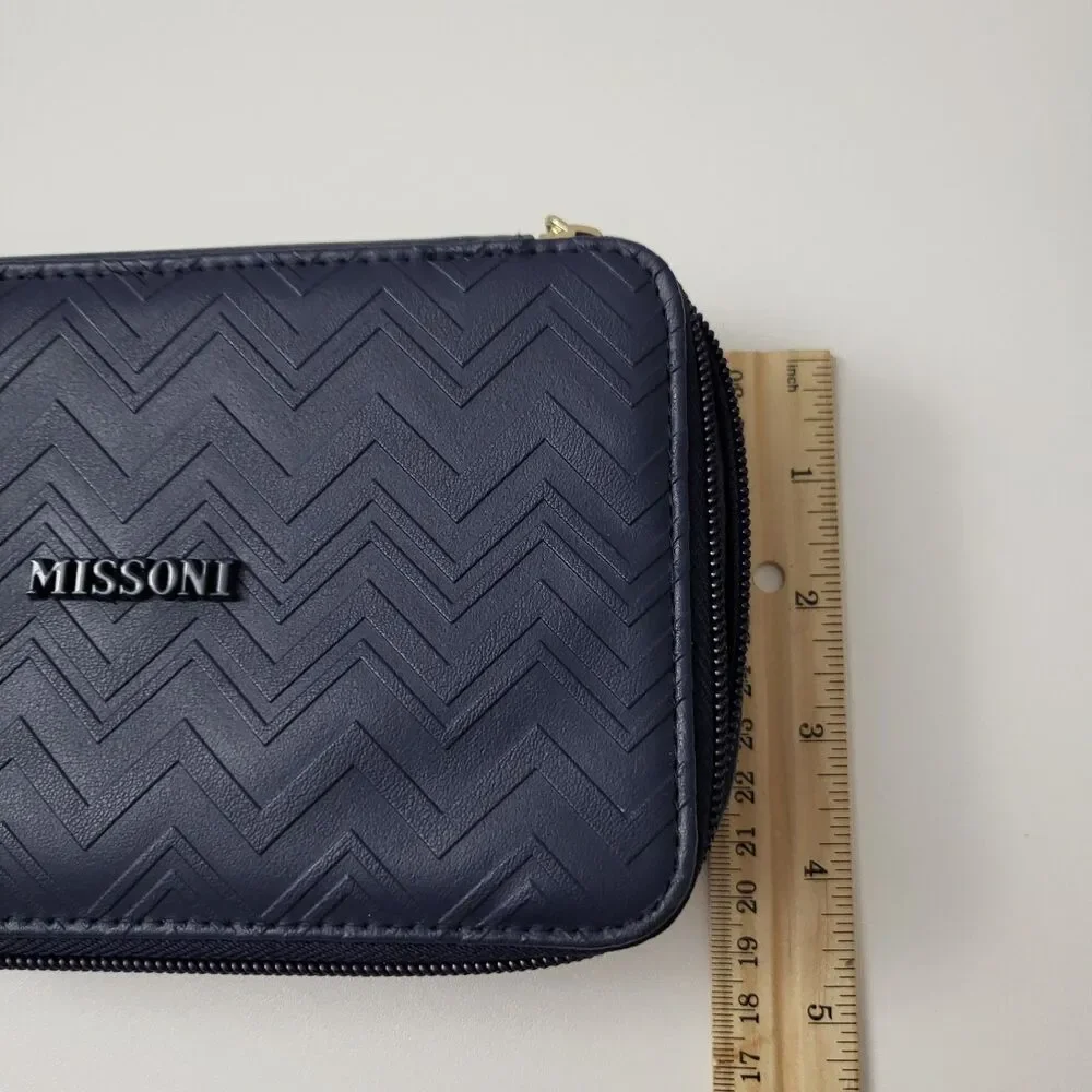 Set Of 2 MISSONI Exclusively for Delta One Blue Toiletry Travel Bag Case